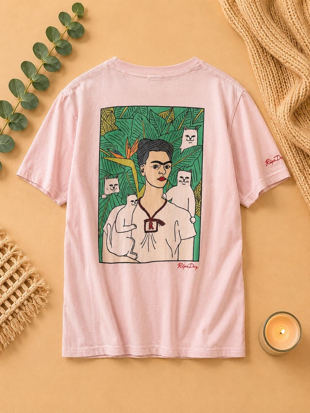 RipnDip Pink Cat Leaf Tee